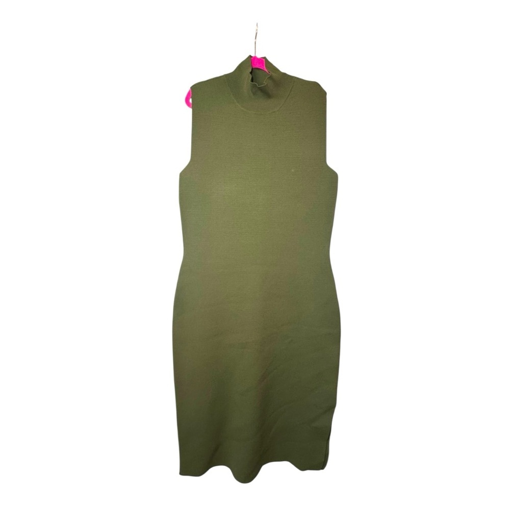 HOUSE OF HARLOW 1960 Olive Green Sleeveless Turtleneck Dress Size M NWT